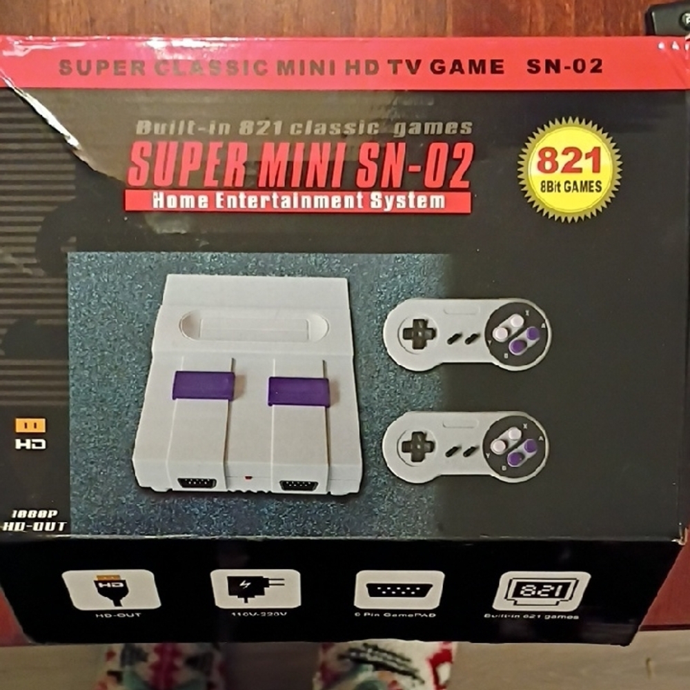 Super Mini SN-02 Classic Game Console - Gray and Purple
